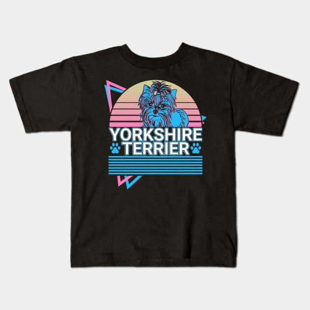 Yorkshire Terrier Retro Kids T-Shirt by Alex21